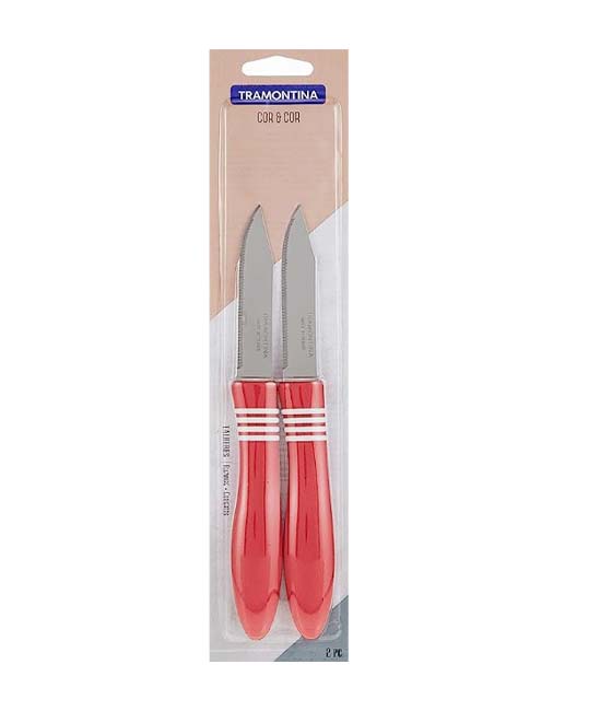 Cuchillo Tramontina Cor y Cor Papero 2Unds Rojo