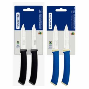 Cuchillo Tramontina Papero 2Unds Negro Y Azul