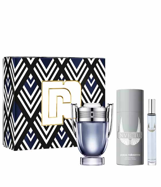 Paco Rabanne Invictus 100ML+10ML+Deo EDT Hombre Estuche